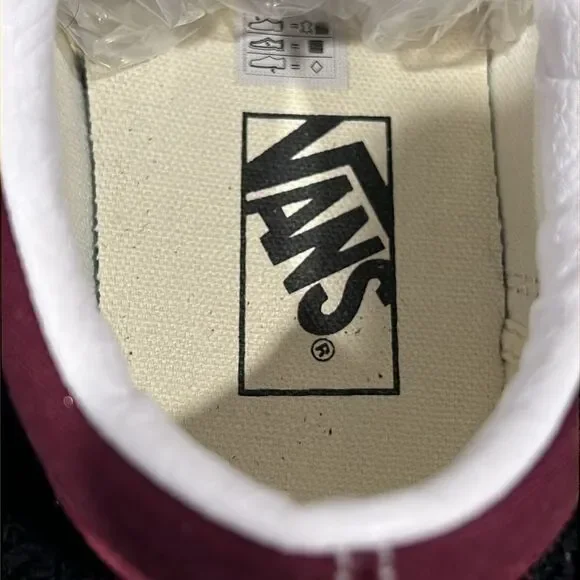 🔥🔥 VANS OLD SKOOL Burgundy Suede Lace-Up Skateboard Sneakers Men Sz 9 - NEW